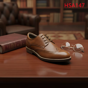 HY, Chaussures habillées pour hommes en cuir patchwork marron, style rétro <span class=keywords><strong>français</strong></span>, coupe mi-haute, personnalisées, pour uniforme, HSA160 - Product Image 3