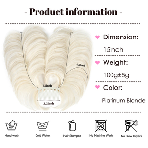 AliLeader Chignon Sintetico Biondo Corto Liscio Versatile Regolabile con Clip Laterale per <span class=keywords><strong>Donna</strong></span> - Product Image 2