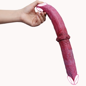Jouet sexuel lesbien à double tête, double pénétration, en <span class=keywords><strong>silicone</strong></span> souple, gode double extrémité, jouets érotiques pour femmes - Product Image 1