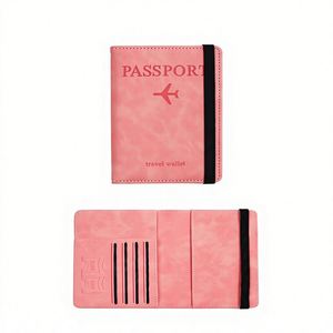 Porte-passeport vintage en cuir Crazy Horse compatible avec AirTag, portefeuille de voyage anti-RFID - Product Image 2