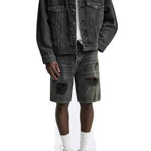 Pantalones Cortos Casuales para Hombre, Uso en Exteriores, Color Sólido, Estilo Desgastado, Logotipo Personalizado, Ligeros, 100% Algodón, Estilo Urbano, Precio al por Mayor - Product Image 5