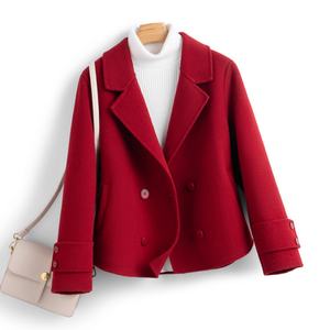 Manteau en laine double face pour femme automne-hiver 2025 - Coupe ample inspirée des costumes, vêtement d'extérieur pour tous les jours |   Personnalisable - Product Image 4