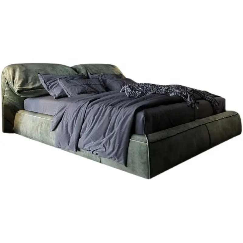מיטת בד נורדי ריהוט סלון עבור טכנולוגיה מינימליסטית איטלקית מיטת בד אור יוקרה רך תיק מיטה זוגית