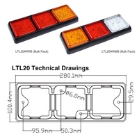 Feux arrière triples, feux indicateurs d'arrêt de navire, clignotants de camion, feux arrière de phare, feux de remorque à LED