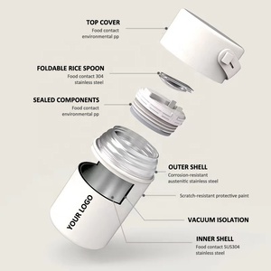 Chân không thực phẩm Jar thép không gỉ cách điện thực phẩm phích container thực phẩm nóng lưu trữ Canister <span class=keywords><strong>1.1L</strong></span> Hộp Ăn Trưa súp <span class=keywords><strong>Flask</strong></span> với muỗng - Product Image 3