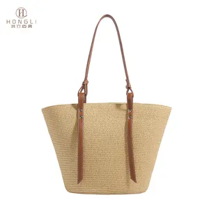 Custom Wholesale Women Large Capacity Beach Bag Tote Bag Popular Straw Bag For Summer