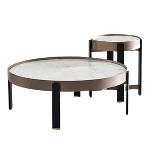 현대 악센트 나무 센터 테이블 가죽 스테인레스 스틸 세라믹 커피 테이블
