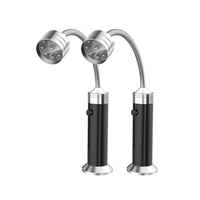 Lampe de travail flexible à col de cygne en plastique avec base magnétique, rechargeable par USB, pour barbecue, cuisine extérieure et camping, avec étui de rangement