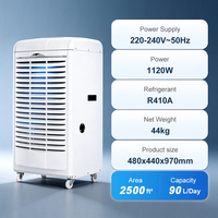 Déshumidificateur commercial et industriel portable Deye DY-690EB 90L avec contrôle Wi-Fi intelligent pour sous-sol