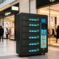 Coffre-fort électronique en acier durable avec 6 compartiments, installation murale et au sol