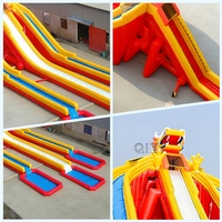 Grand toboggan aquatique gonflable, combo toboggan aquatique sur le thème du dragon, trois toboggans géants gonflables pour adultes