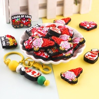 Vente chaude amour Silicone Focal perle saint valentin Silicone caoutchouc Focal perles pour stylo porte-clés fabrication