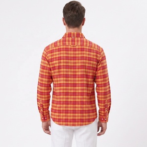 Camisa a Rayas de Moda Personalizada de Alta Calidad 100% Algodón, Cuello Alto, Abotonada, Estilo Casual Vintage, Camisa de Franela a Cuadros, Ropa Urbana - Product Image 2