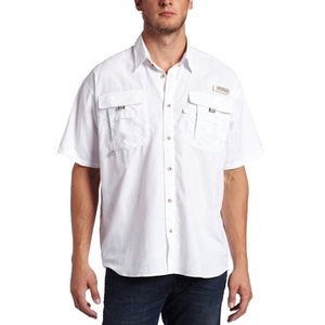 Chemise de pêche boutonnée décontractée à manches courtes pour homme haute qualité personnalisée séchage rapide résistant aux UV-Nylon Spandex Polyester grande taille - Product Image 2