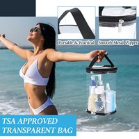 Sac de toilette transparent imperméable avec logo personnalisé, organiseur de voyage portable pour la douche