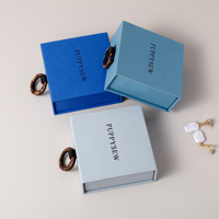 PUPPYSEW Schmuckboxen Aufbewahrungsboxen für Ohrringe, Ringe, Halsketten und Armbänder Magnetboxen Buchförmige Boxen mit Individuellem Logo