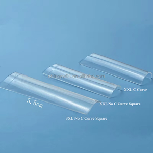 Pointes d'ongles XXXL en ABS naturel transparent demi-couverture longue XXL non courbe en C ongles français ongles artificiels - Product Image 3