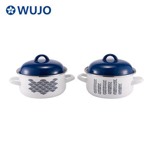 Ensemble de casseroles à soupe <span class=keywords><strong>en</strong></span> émail, nouveau Design, de couleur bleue, pour la maison, 3 pièces - Product Image 2