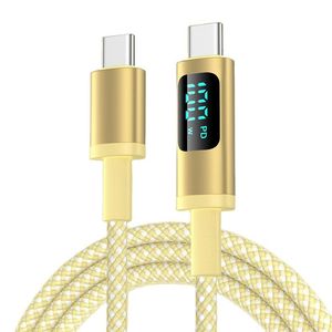 Câble de données USB C vers USB C tressé en nylon avec affichage numérique 100W, câble de charge rapide Type C 5A, entièrement compatible avec les téléphones mobiles - Product Image 1