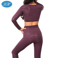 Vêtements de sport violet anti-glisse pour femmes, personnalisés, moulants, souples, violet, design sexy, nouvelle collection