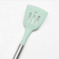 Ensemble d'ustensiles de cuisine en silicone antiadhésif personnalisé de 10 pièces avec manches en acier inoxydable, sécurisé, incluant des spatules et des louches pour la cuisson