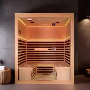 Factory Supply 6-person Far infrared sauna room indoor infrared sauna