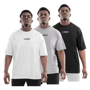 Wholesale 100% Cotton Heavyweight T-Shirt High Quality Men's <b>Plain</b> Oversized Blank Custom Printing <b>Tshirt</b> - Product Image 3