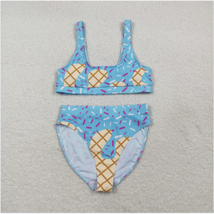 Maillot de bain pour femmes adultes S0577 Ice Cream Drip Sprinkles Blue Summer - Product Image 6