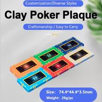 Jetons de poker pondérés de qualité supérieure, 74,4 mm, 29 g, rectangulaires en argile, pour tournoi, standard 2026, directement de l'usine