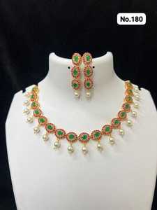 Conjunto de Collar y Pendientes de Lujo para Mujer con Detalles de Circonita y Piedras, Ideal para Bodas y Fiestas, Proveedor de Joyería de Moda - Product Image 2