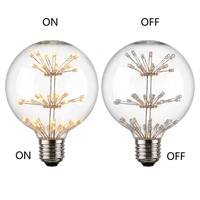 Ampoule G125 Edison Ciel Étoilé G125 E27 3W, Ampoule LED Décorative Vintage Edison Blanc Chaud pour Noël, Mariage, Décoration de la Maison