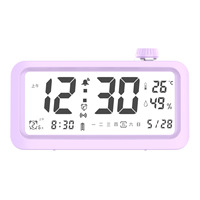 Horloge de table numérique électronique intelligente en plastique, design Art Déco, avec fonction snooze et détection tactile robuste, idéale pour les étudiants.