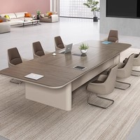 Mobilier de bureau moderne de haute qualité Bar simple et long Design de réunion Table de salle de conférence Combinaison de chaises en bois MDF