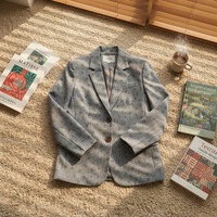 Blazer pour femme à imprimé floral vintage, col à revers, manches longues, coupe ample, veste décontractée pour femme