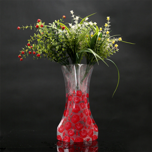 PE PET Eco Friendly Material Soft Flower Vase <b>Bag</b> Foldable Collapsible Transparent Bouquet <b>Packaging</b> <b>Bag</b> for Wedding Decor - Product Image 1