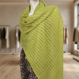 Vestido de Cachemira de Seda Transparente con Diseño de Cristales Dibujados a Mano, Color Verde Claro Sólido, Estilo Elegante y Fresco para Vacaciones en la Playa, para Mujeres Adultas - Product Image 2