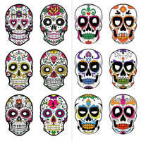 Masques en papier pour la fête d'horreur du Día de Muertos et d'Halloween, vente en gros et sur mesure, nouveaux styles transfrontaliers.