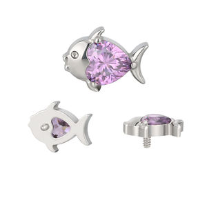 El más nuevo 16G Labret con rosca interna superior al por mayor pendiente de hélice de titanio con circón Piercing para el cuerpo joyería para compromiso - Product Image 5