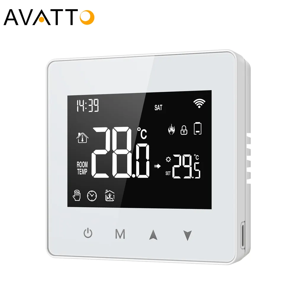 Avatto Batterij Aangedreven 3a Droog Contact Slimme Wifi Thermostaat Vloerverwarming Voor Water Gasketel Smart Home
