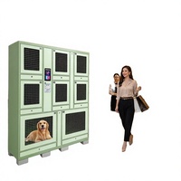 Armoire de rangement intelligente pour animaux de compagnie 2026 avec serrure à combinaison, surveillance vidéo 24/7, 8 portes, étanche, ventilée, résistante à la rouille, pour parcs