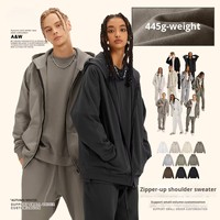Ensemble de veste et cardigan zippé à capuche en coton uni coupe ample style urbain pour homme – Collection Automne 2025
