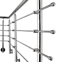 Escalier en métal moderne pour balcon d'hôpital, terrasse, garde-corps de piscine, balustrades, main courante en acier inoxydable, escalier en verre et aluminium
