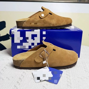 Zuecos de Cuero Genuino Más Vendidos en Europa, Gamuza de Vaca y Piel con Suela de Corcho, Soporte para el Arco, Zapatos Tipo Mula Personalizados para Mujer Estilo Borkenstock - Product Image 2