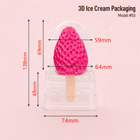Boîte d'emballage en PET transparent sur mesure en gros avec couvercle pour sucettes glacées en forme de fruit, glaces 3D virales, gelato pop