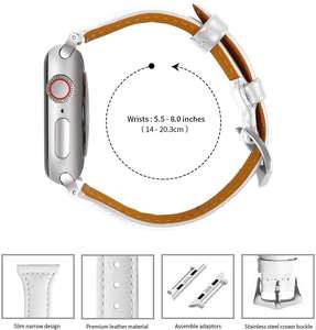 Correa de reloj de cuero para hombre de lujo Vintage para Apple <span class=keywords><strong>iWatch</strong></span> 38mm 40mm 42mm 44mm <span class=keywords><strong>barato</strong></span> y elegante - Product Image 5