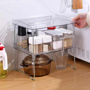 New Product Kitchen Racks Desktop Storage Racks Can Be Stacked Side Dishes Foldable Racks - Product Image 6