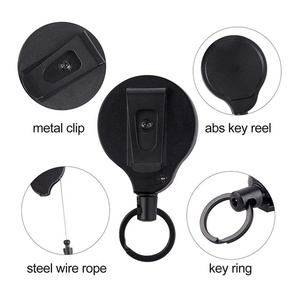 Enrouleur de clé professionnel robuste à verrouillage automatique en plastique avec attache rotative à 360° - Product Image 2