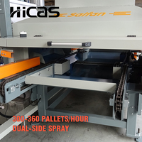 Línea de Pintura por Pulverización para Palés de Madera HICAS SF1000PPS, Doble Cara, 1200 mm, con Solvente, Personalizada, 5-6 Piezas/min, Certificación CE