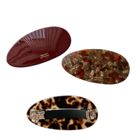 Barrette à cheveux ovale en acétate style coréen, élégante et délicate, pour le printemps, accessoire polyvalent pour cheveux mi-liaison, pour femme, usage quotidien
