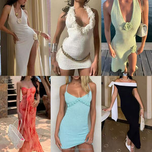 时尚长露背女装夏季透气编织印花自然休闲连衣裙批量购买Sshein服装库存 - Product Image 3